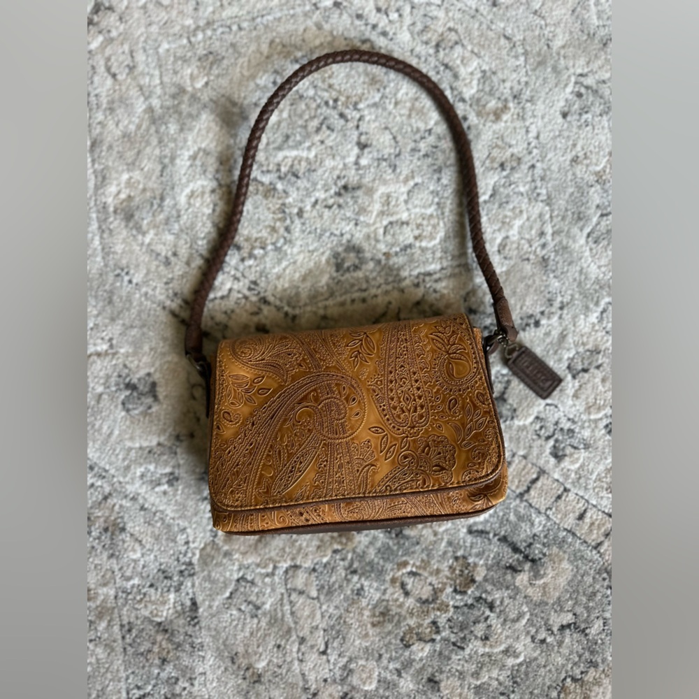 Vintage Leather Embossed Relic Shoulder Bag